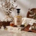 HK Fragrance Marj bottle with honey pot, cinnamon, and white flowers - Impression of Marj by Ahmed Al Maghribi